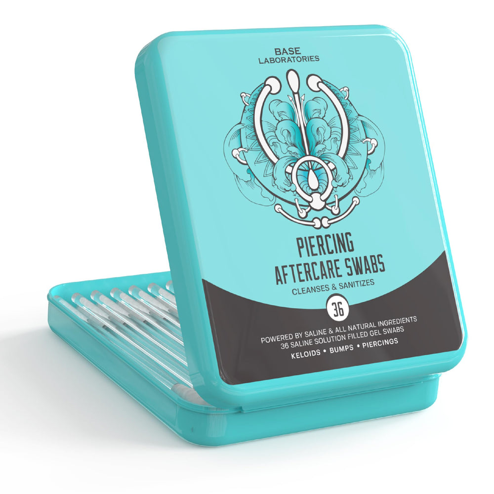 Base Labs keloid bump removal swabs packaging highlight convenient on-the-go aftercare