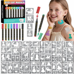 BASIFA temporary tattoo markers set provides smooth application for vibrant, skin-safe fashion art.