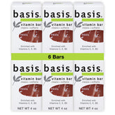 Basis Vitamin Bar Soap bulk pack front view showing six bars for daily cleansing