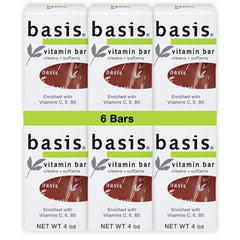 Basis Vitamin Bar Soap bulk pack front view showing six bars for daily cleansing