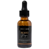 Bask & Lather Beard Magic Growth Oil bottle highlights natural formula for fuller beard