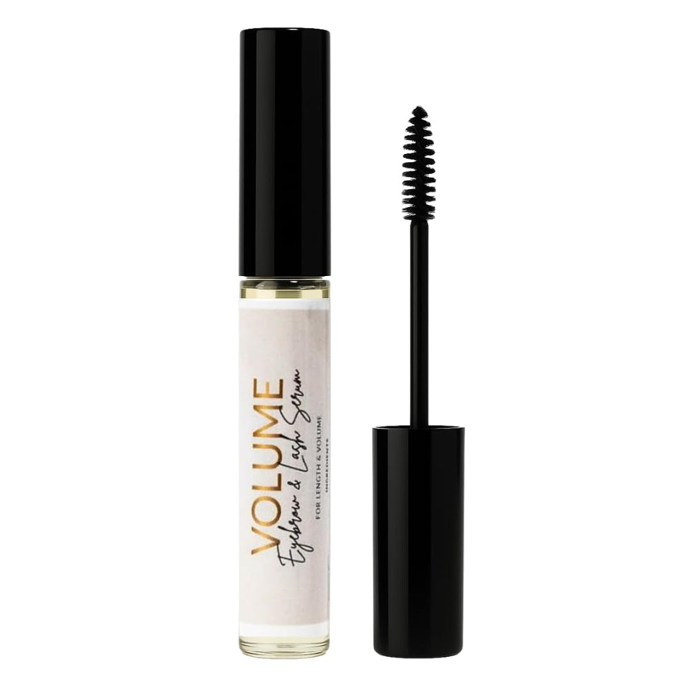 Bask & Lather lash serum packaging highlights premium, natural formula for lash and brow care.