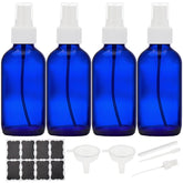 Bastelica cobalt blue glass spray bottles 4 oz front view for essential oils and perfumes