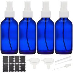 Bastelica cobalt blue glass spray bottles 4 oz front view for essential oils and perfumes