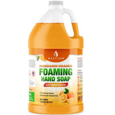 Bastion mandarin orange foaming hand soap bottle highlights refreshing scent and antibacterial formula.