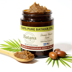 BatanaCo oil bottle ready for scalp application and hair nourishment