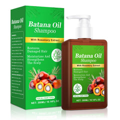 Batana Oil Shampoo bottle with rosemary hints for growth and vitality.