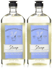 Bath & Body Works Aromatherapy Sleep Lavender Vanilla bottle with rich foam for calm nighttime routine.