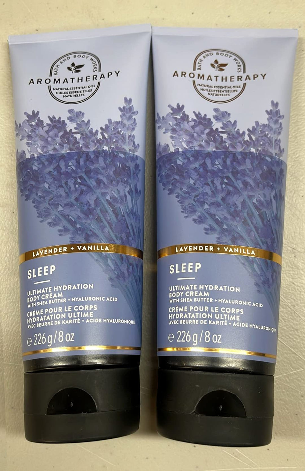 Bath & Body Works Aromatherapy Lavender Vanilla body cream front view shows rich moisture