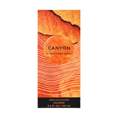 Bath & Body Works Canyon close-up spray cap highlighting bold black pepper and vetiver notes.