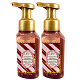Bath & Body Works Crushed Candy Cane foaming soap 2-pack front view for refreshing hand cleansing.