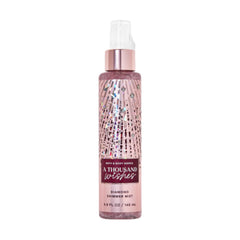 Bath & Body Works Diamond Shimmer Mist bottle shows radiant shimmer and lasting scent