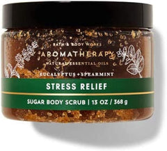 Bath & Body Works Eucalyptus Spearmint Scrub shown in shower promotes aroma-driven refreshment.