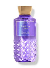 Closeup of Fresh Cut Lilacs bottle emphasizes lilac bouquet notes for spring skincare.