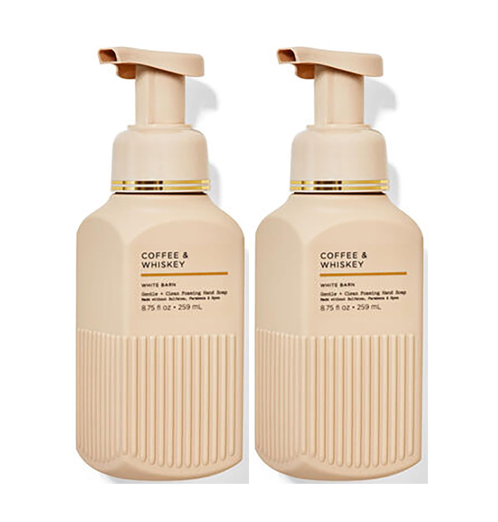 Bath and Body Works Gentle Foaming Hand Soap Coffee and Whiskey 2-pack delivers soft hands and pleasant scent.