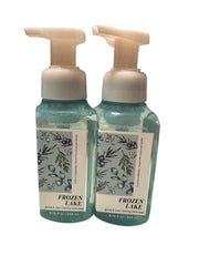 Bath and Body Works Gentle Foaming Hand Soap Frozen Lake bottle with soothing aloe and vitamin E.