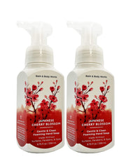 Bath & Body Works Japanese Cherry Blossom foaming hand soap pump closeup highlighting rich lather and gentle cleanse.