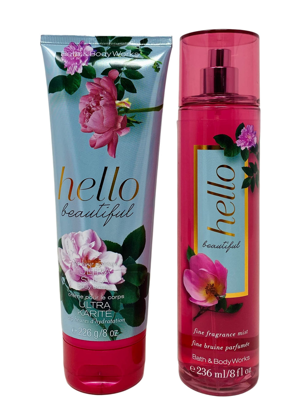 Bath & Body Works Hello Beautiful Gift Set: mist and cream for lingering fragrance and soft skin