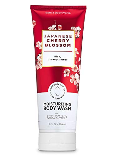 Bath & Body Works Japanese Cherry Blossom 10oz bottle offers daily moisturizing hydration and fragrant shower ritual.