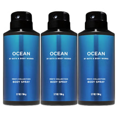 Bath & Body Works Ocean Men's Deodorizing Body Spray bottle provides daily refresh and ocean-inspired confidence