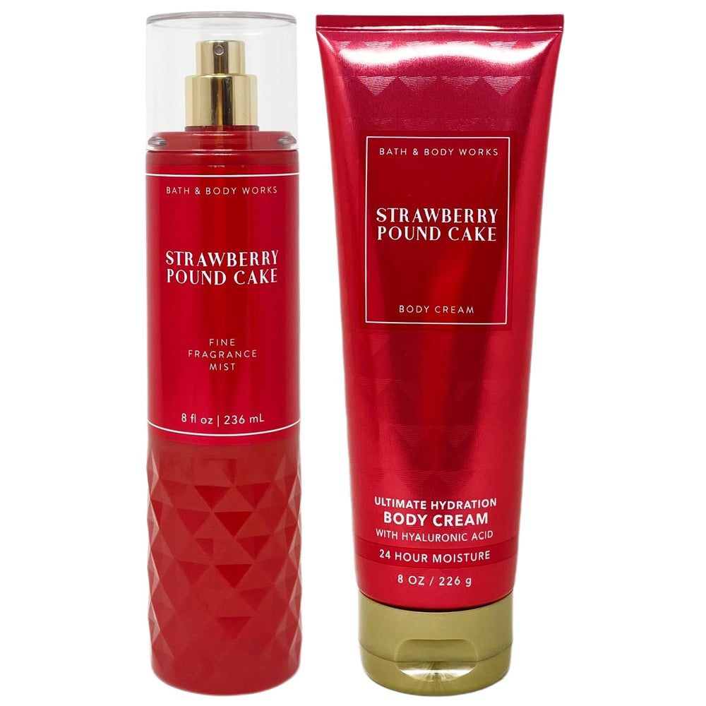 Bath & Body Works Strawberry Pound Cake mist bottle for everyday fragrance with strawberry shortcake notes.