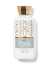 Bath & Body Works Sweater Weather lotion bottle provides daily hydration for soft, smooth skin.