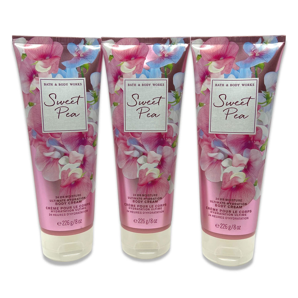 Bath & Body Works Sweet Pea Body Cream jar closeup showing rich hydration and creamy texture