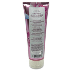Bath & Body Works Sweet Pea fragrance bottle with display demonstrates scent notes