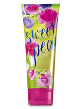 Bath & Body Works Sweet Pea Ultra Shea bottle pour showing rich hydration