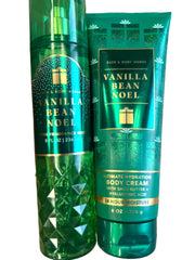 Bath & Body Works Vanilla Bean Noel Mist Cream packaging varies image highlighting gift-ready presentation.