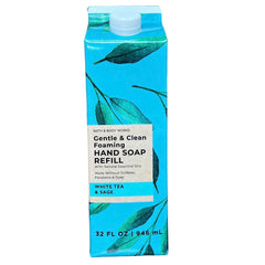Bath & Body Works White Tea & Sage foam soap bottle delivering gentle cleansing and soft hands.