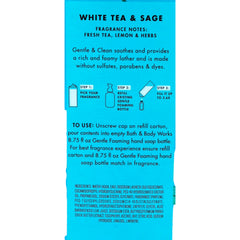 Bath & Body Works White Tea & Sage soap lather close-up for a soothing, aromatic hand wash.