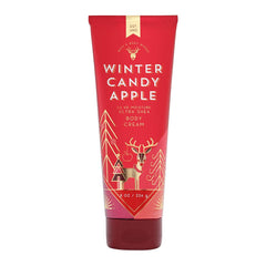 Bath and Body Works Winter Candy Apple Ultra Shea Cream jar close-up for hydration.