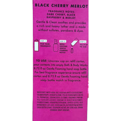 Bath & Body Works Black Cherry Merlot foaming hand soap creating soft lather for quick cleaning.