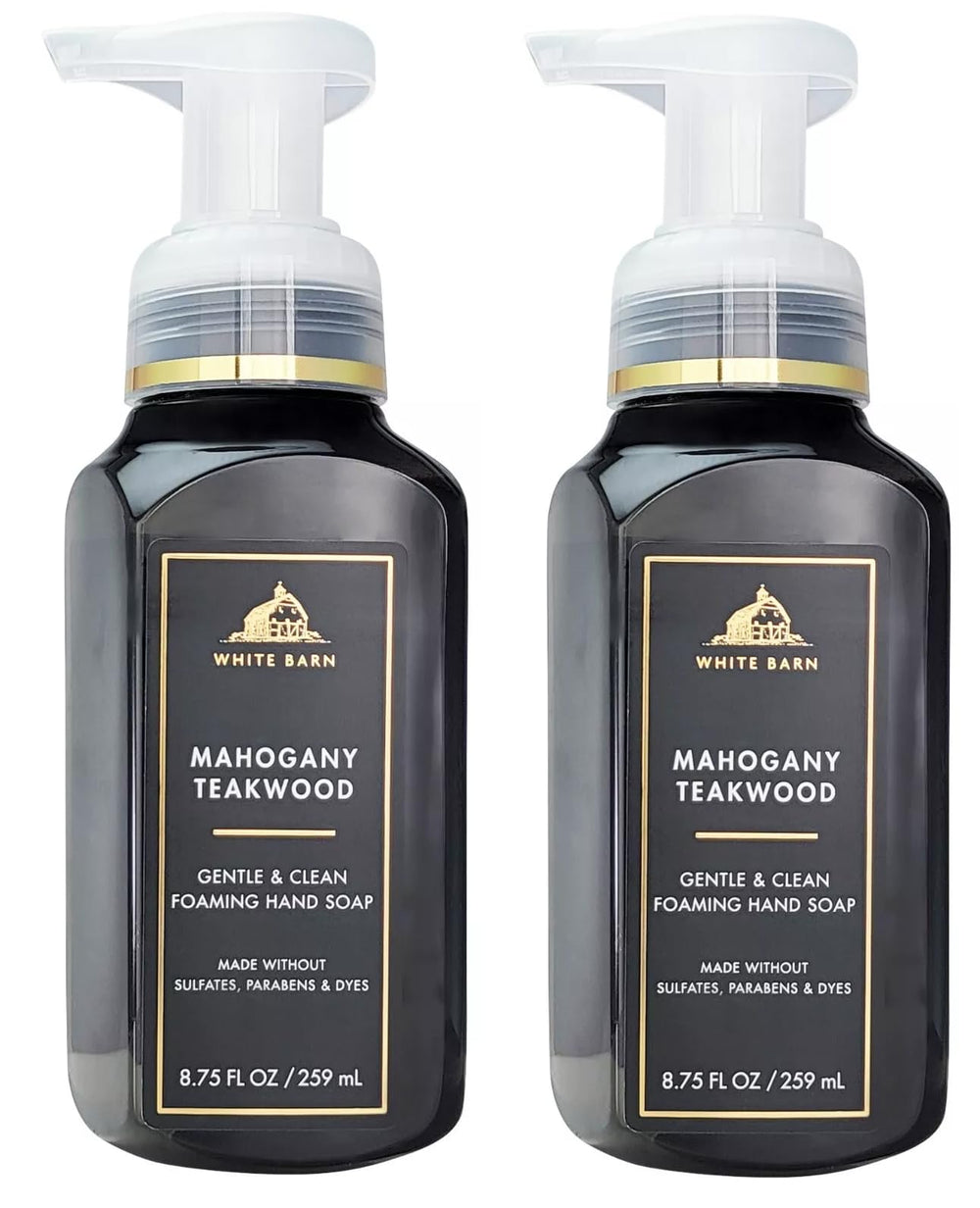 Bath & Body Works Gentle Foaming Hand Soap Mahogany Teakwood 2-pack bottle provides soft hands