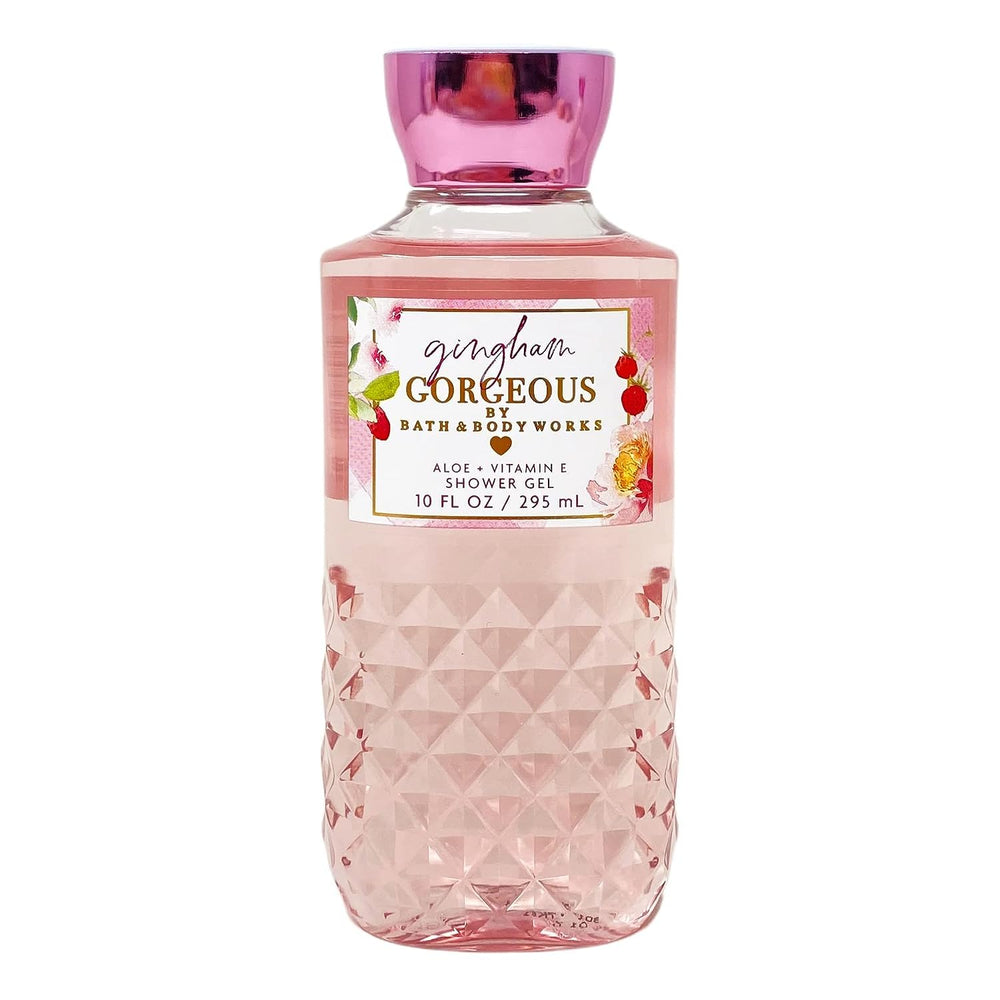 Bath & Body Works Gingham Gorgeous shower gel bottle with moisturizing aloe for daybreak refreshment