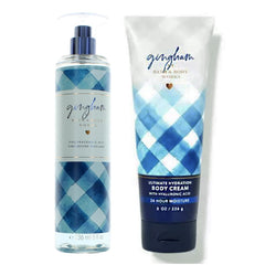 Bath & Body Works Gingham Ultra Shea Body Cream 8oz bottle offering hydration and bright scent.