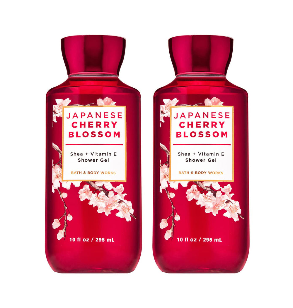 Bath and Body Works Japanese Cherry Blossom shower gel 2-pack bottles for refreshing daily cleansing and aroma.