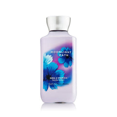 Bath and Body Works Moonlight Path lotion bottle; hydrating, lightly scented.