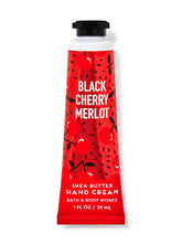 Bath and Body Works Shea Butter Hand Cream Black Cherry Merlot tube provides deep hydration for dry hands.