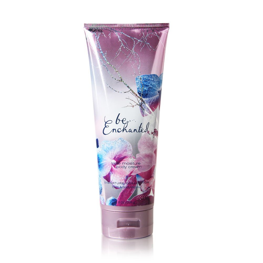 Bath & Body Works Be Enchanted triple moisture body cream bottle pour for moisturized skin