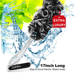 Bathflor loofah sponge 80g closeup reveals textured exfoliation for smoother skin.