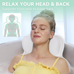 Bathland bath pillow uses 4D air mesh fabric to stay cool and dry