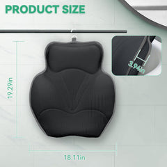 Bathland bath pillow head-and-neck support with plush padding for long soaks