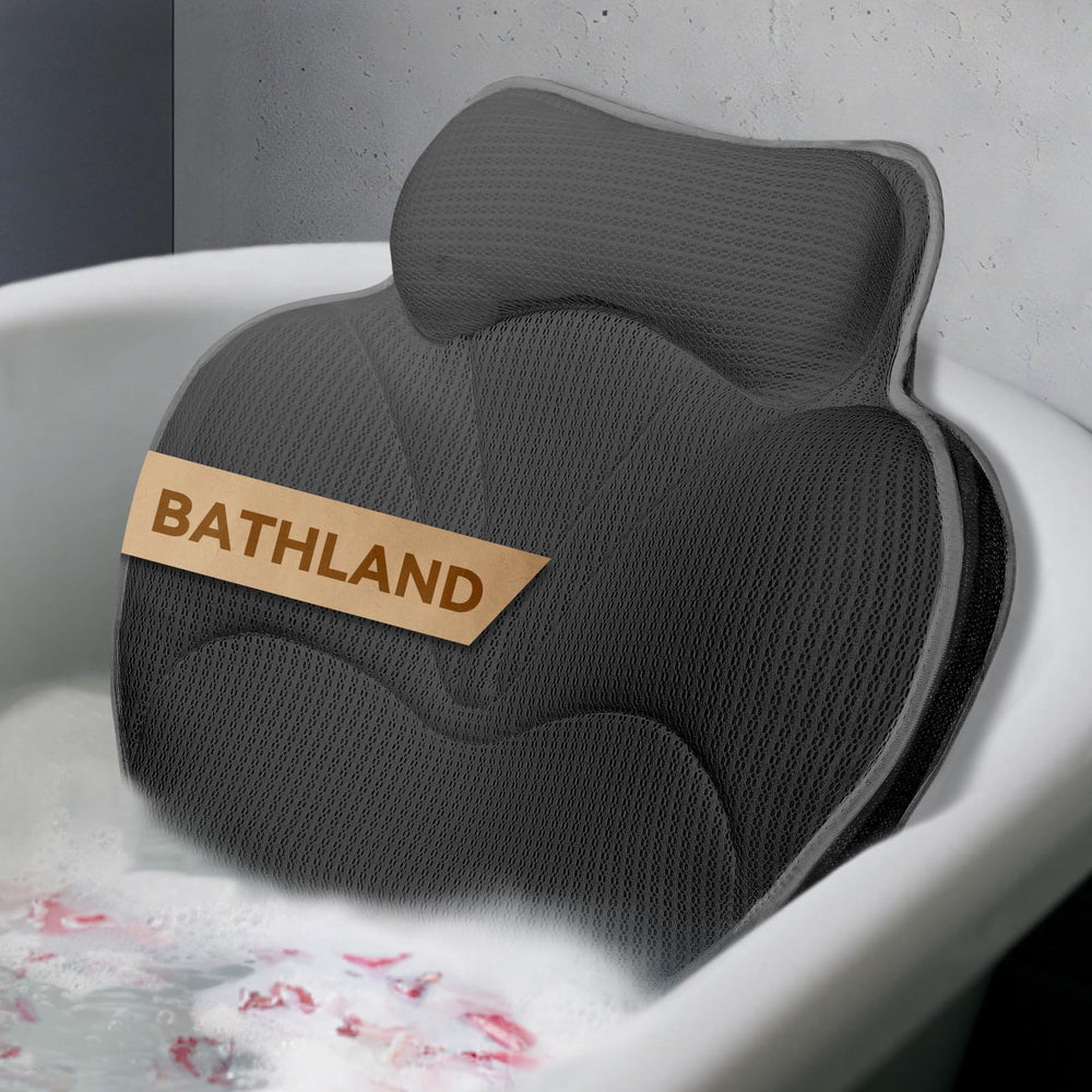 Bathland bath pillow large ergonomic design supports neck and shoulders during a soak