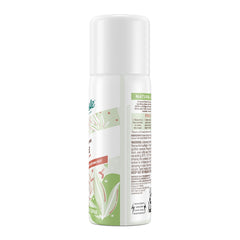 Batiste Bare dry shampoo spray application shows fast oil absorption.