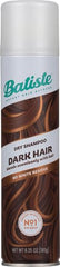 Batiste Dark Dry Shampoo spray application demonstrates easy root refresh between washes.