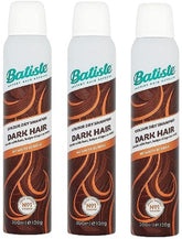 Batiste Dry Shampoo Dark & Deep Brown pack of 3 bottles front refreshes brunette hair between washes.