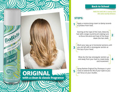 Batiste Dry Shampoo being sprayed for instant hair refresh and body