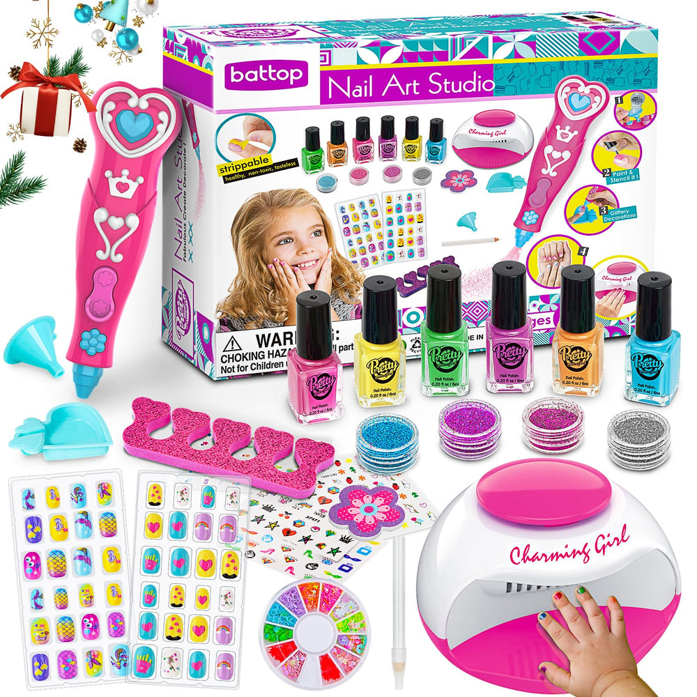 BATTOP kids nail polish set with care-friendly tools for easy at-home manicures.